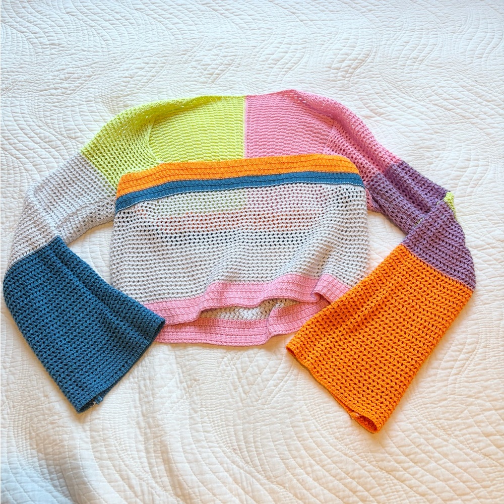 Colorful Striped crochet Sweater
